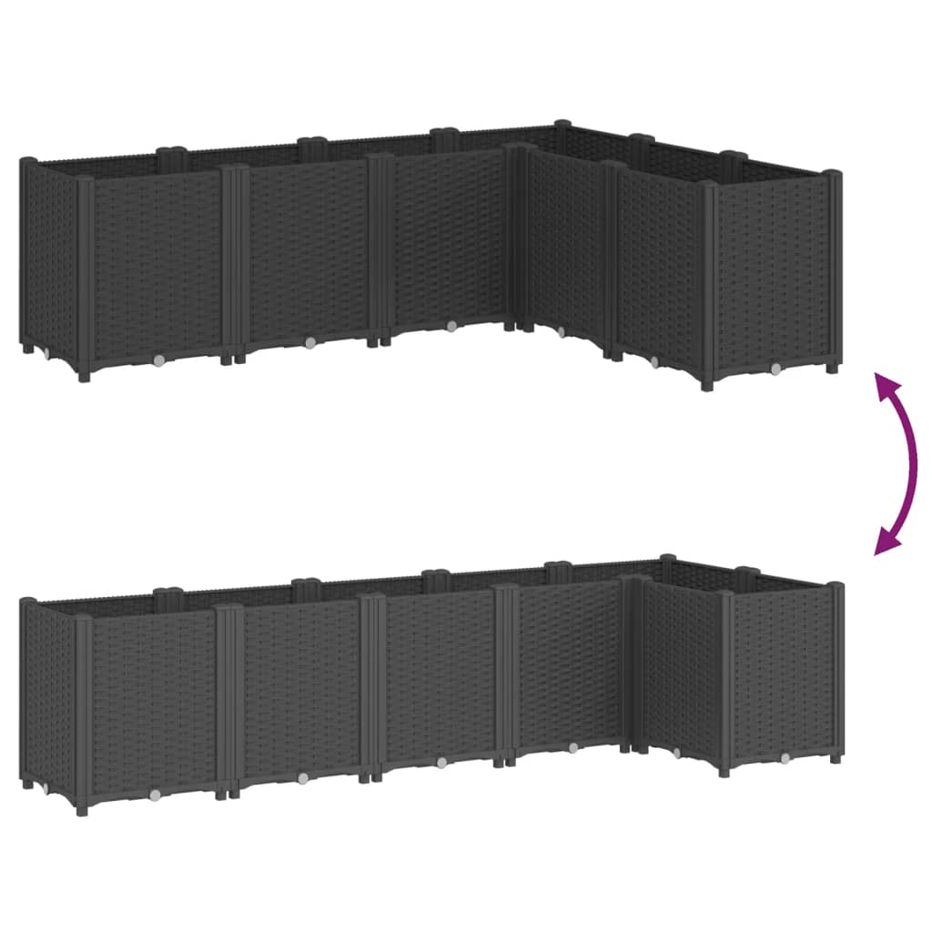 Vrtna sadilica crna 160 x 120 x 53 cm PP