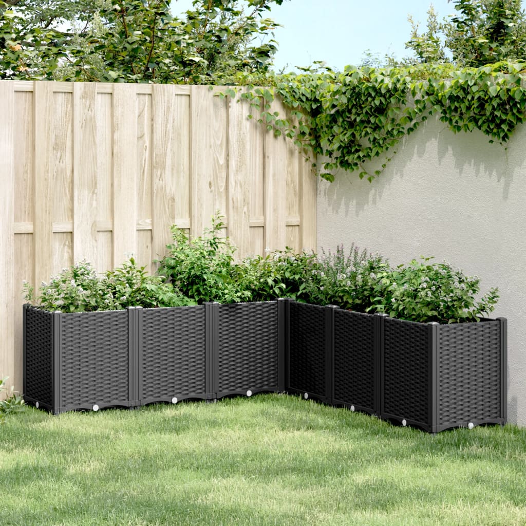 Vrtna sadilica crna 160 x 160 x 53 cm PP