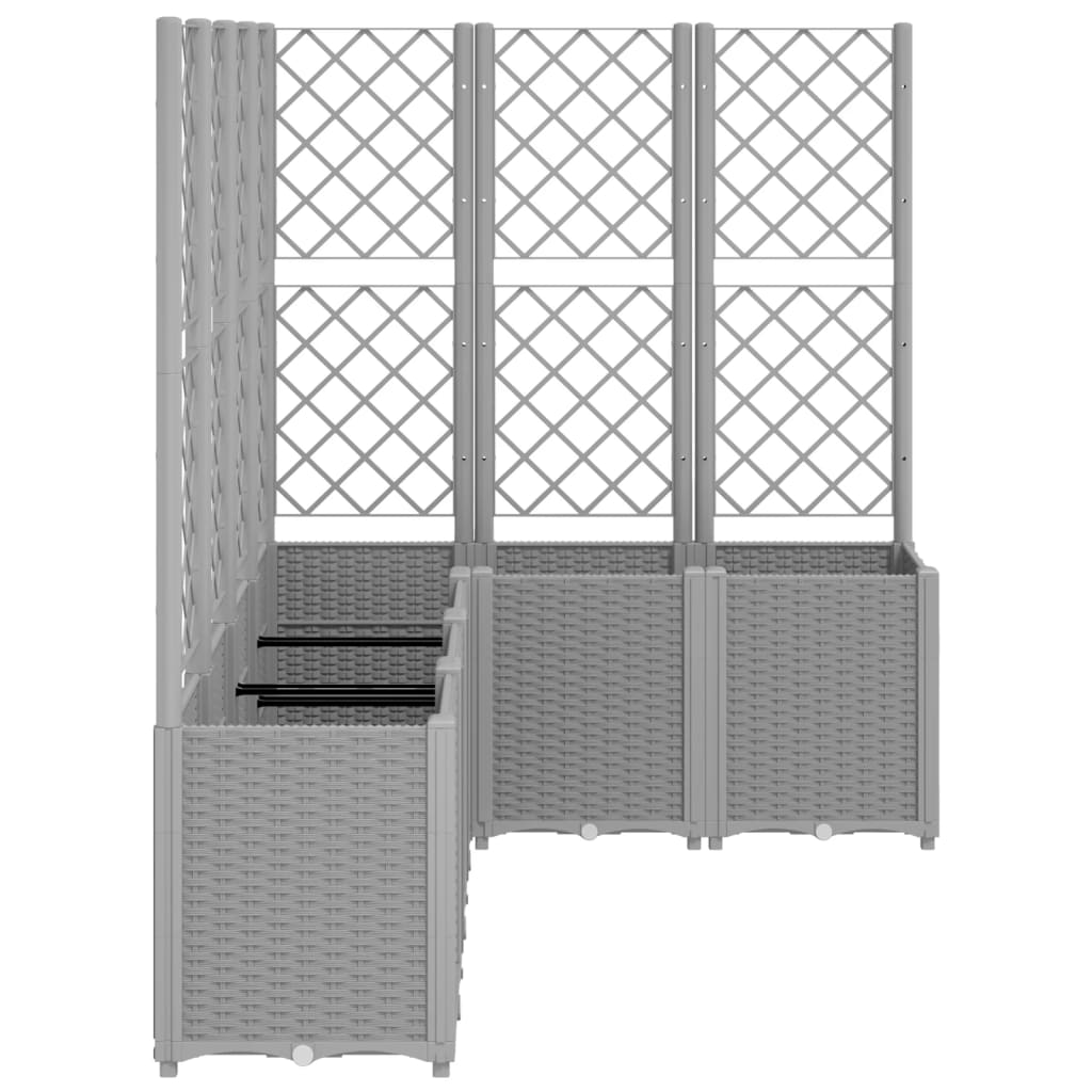 Vrtna sadilica s rešetkom svjetlosiva 160 x 120 x 140 cm PP