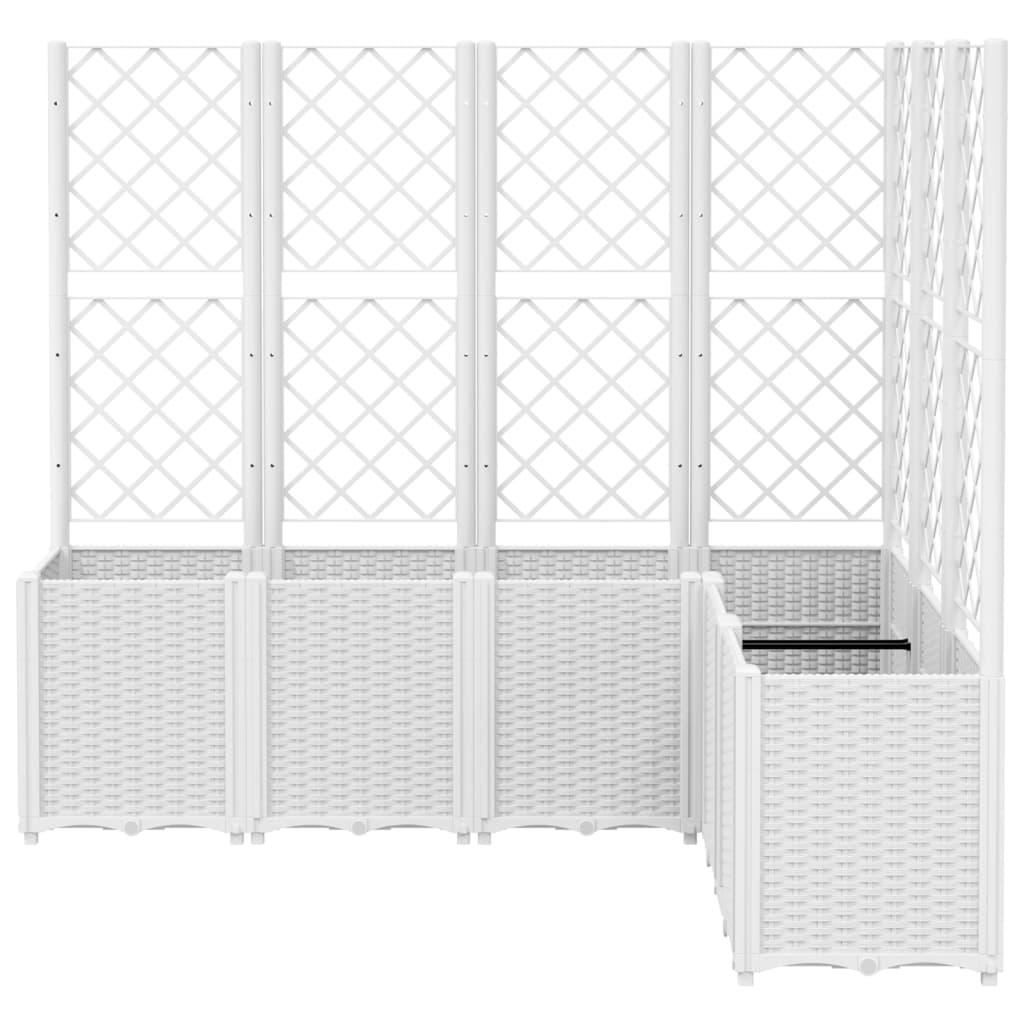Vrtna sadilica s rešetkom bijela 160 x 120 x 140 cm PP
