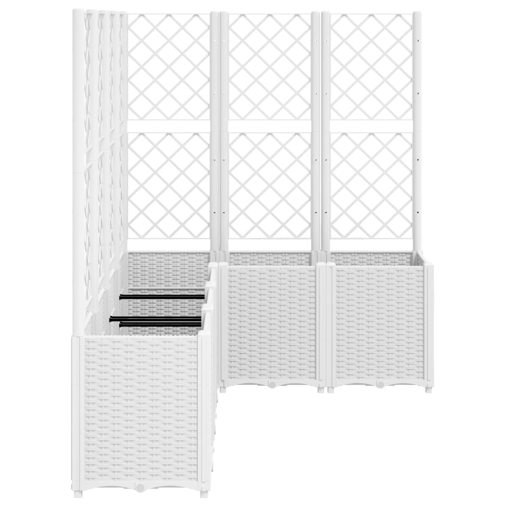 Vrtna sadilica s rešetkom bijela 160 x 120 x 140 cm PP