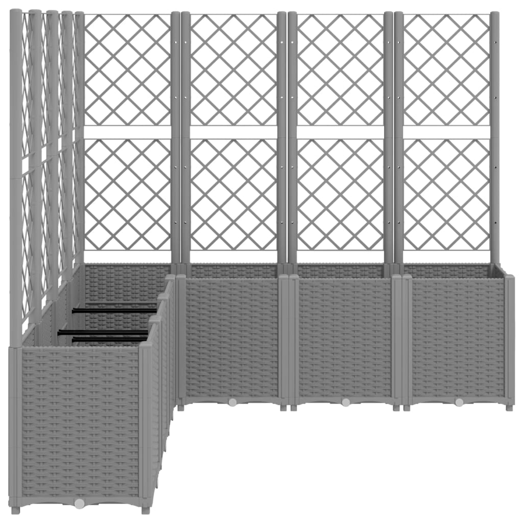 Vrtna sadilica s rešetkom svjetlosiva 160 x 160 x 140 cm PP