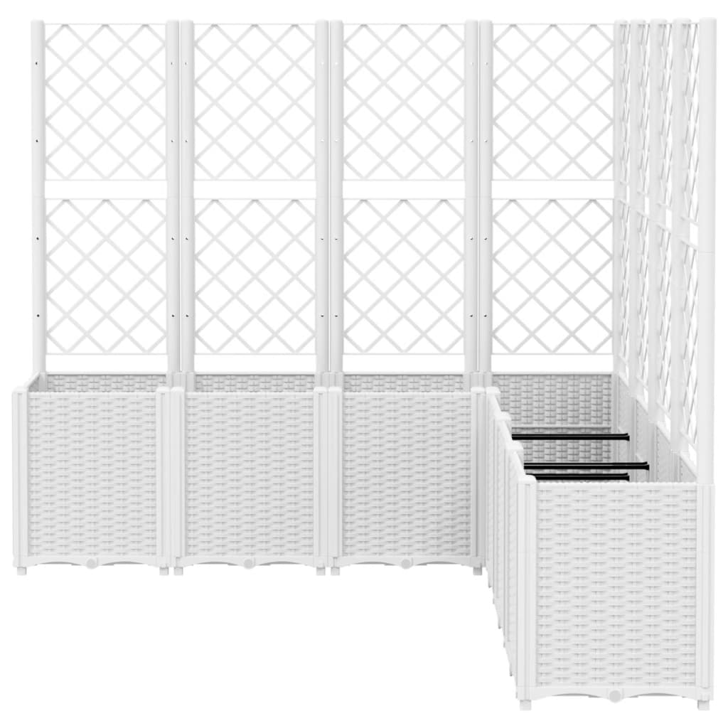 Vrtna sadilica s rešetkom bijela 160 x 160 x 140 cm PP