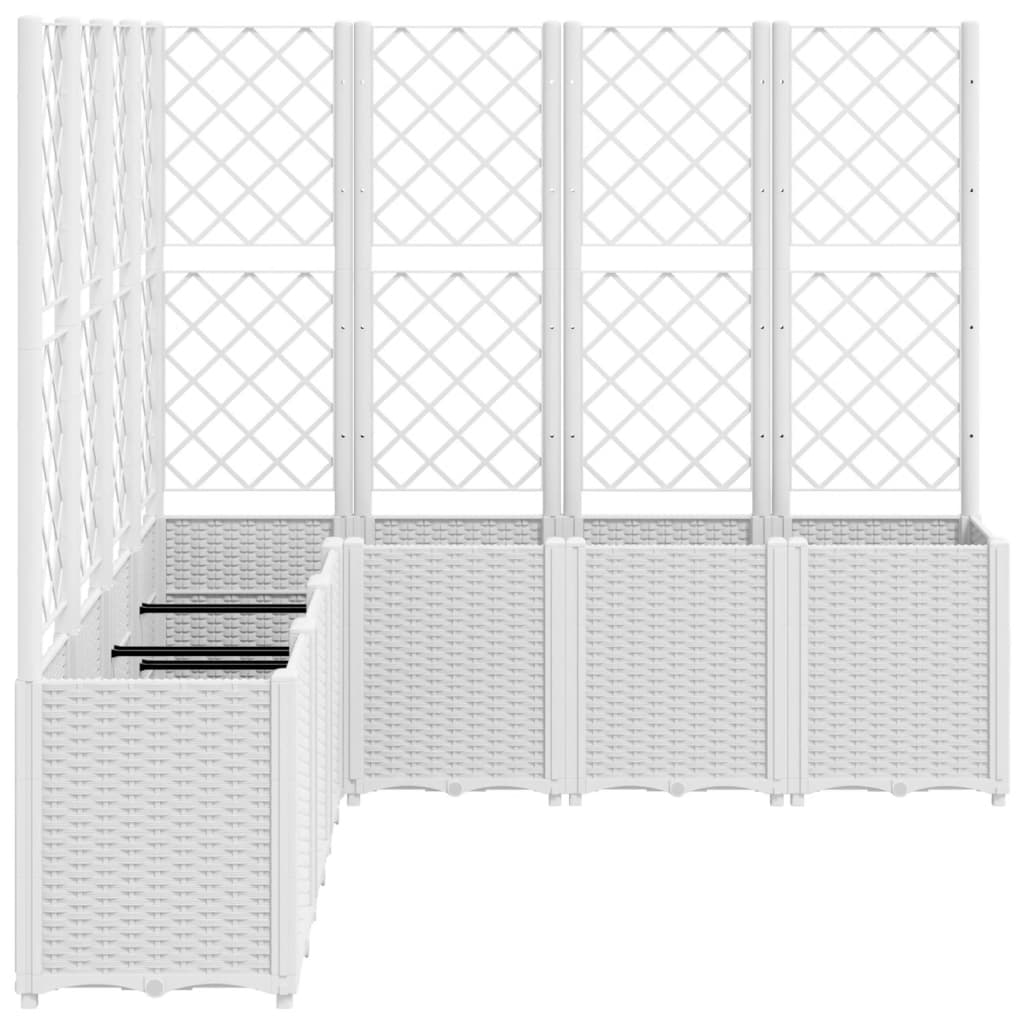 Vrtna sadilica s rešetkom bijela 160 x 160 x 140 cm PP