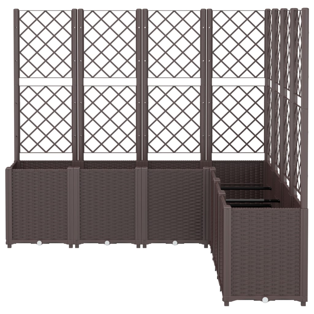 Vrtna sadilica s rešetkom smeđa 160 x 160 x 140 cm PP