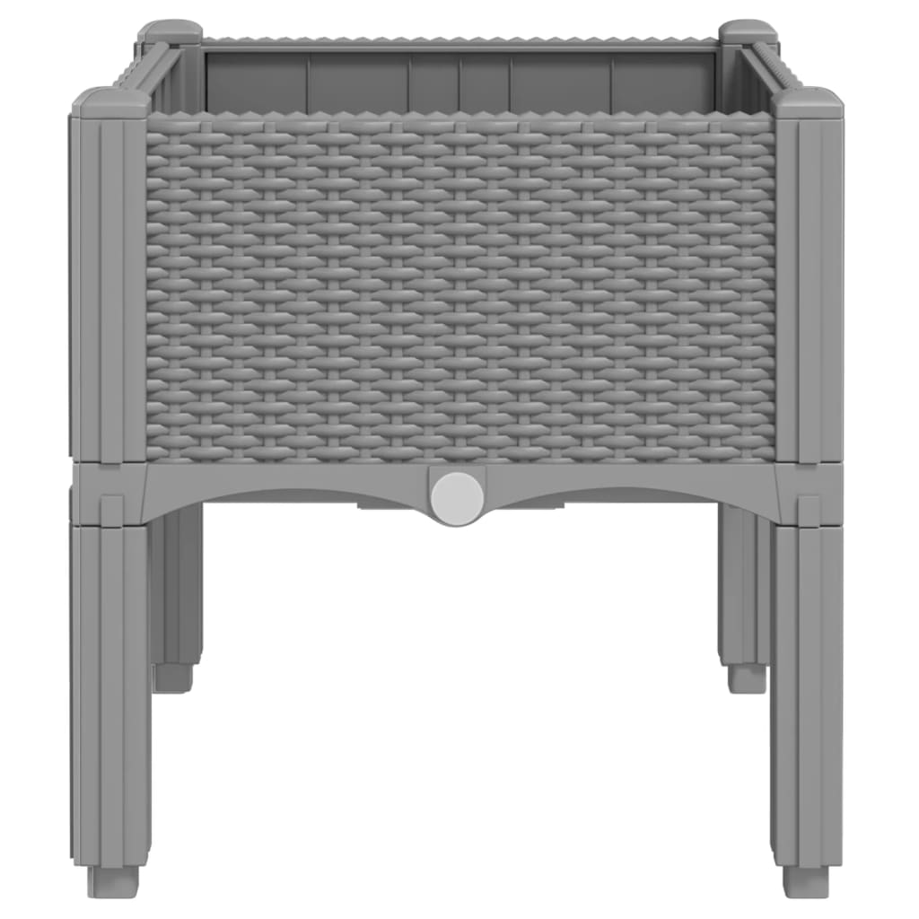 Vrtna sadilica s nogama svjetlosiva 40 x 40 x 42 cm PP