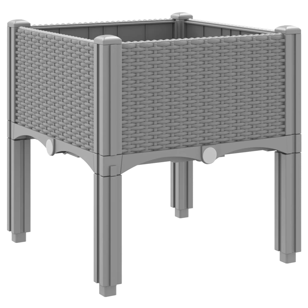 Vrtna sadilica s nogama svjetlosiva 40 x 40 x 42 cm PP