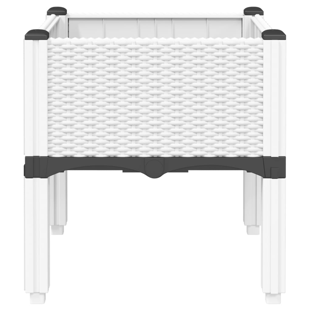Vrtna sadilica s nogama bijela 40 x 40 x 42 cm PP