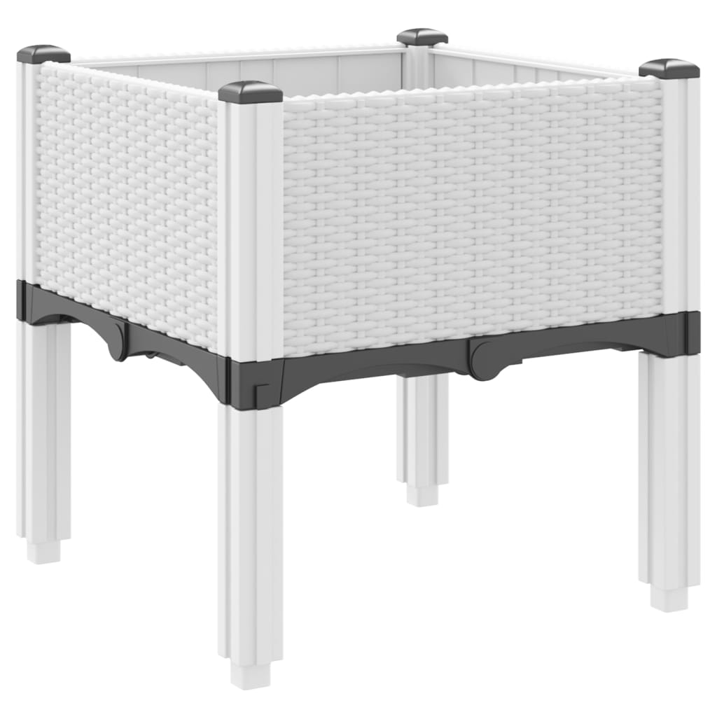 Vrtna sadilica s nogama bijela 40 x 40 x 42 cm PP