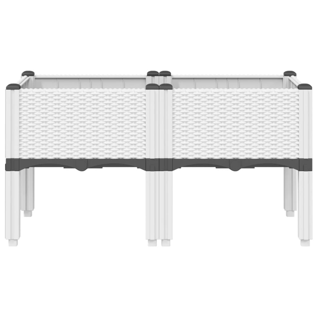 Vrtna sadilica s nogama bijela 80 x 40 x 42 cm PP
