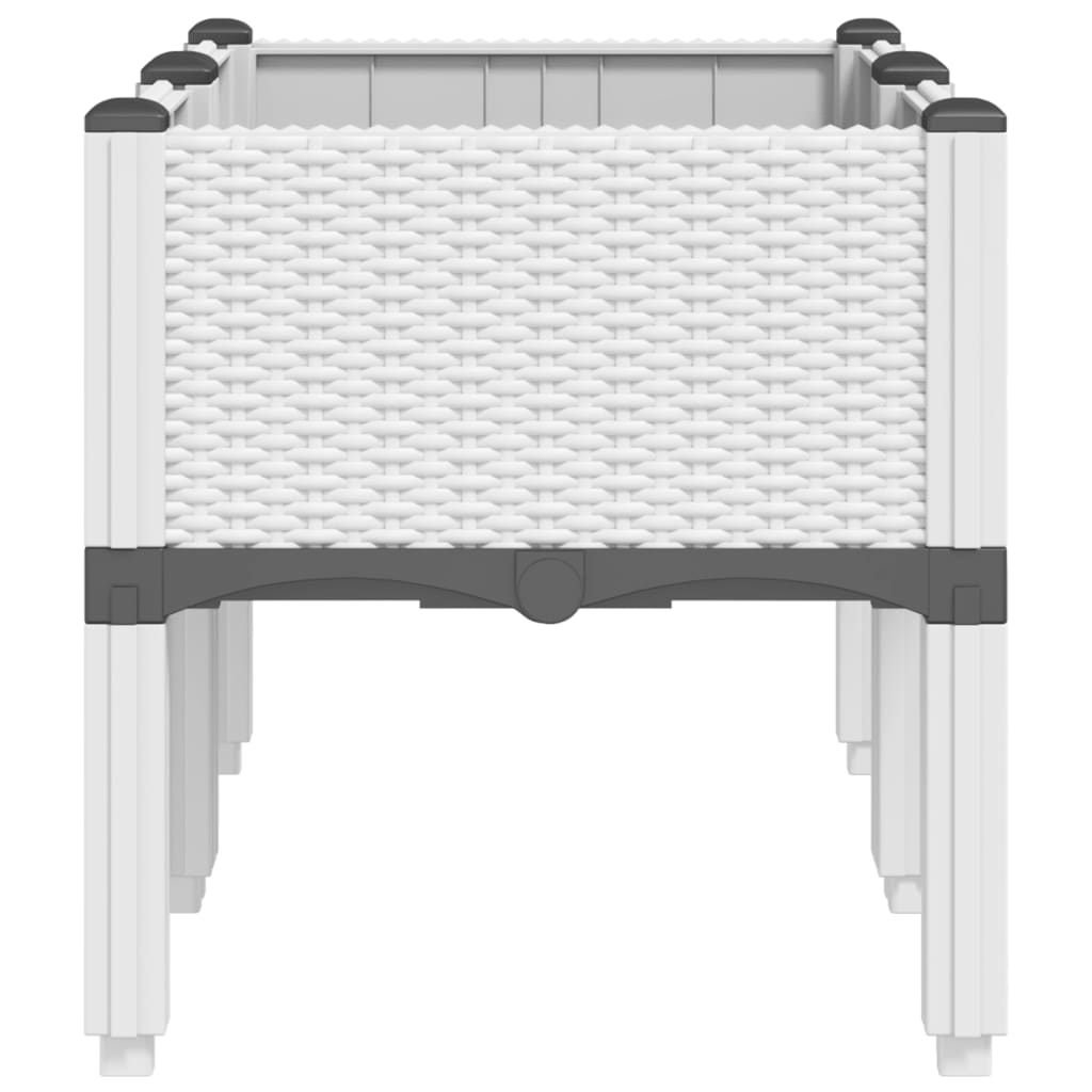 Vrtna sadilica s nogama bijela 80 x 40 x 42 cm PP