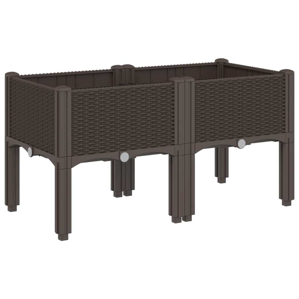 Vrtna sadilica s nogama smeđa 80 x 40 x 42 cm PP