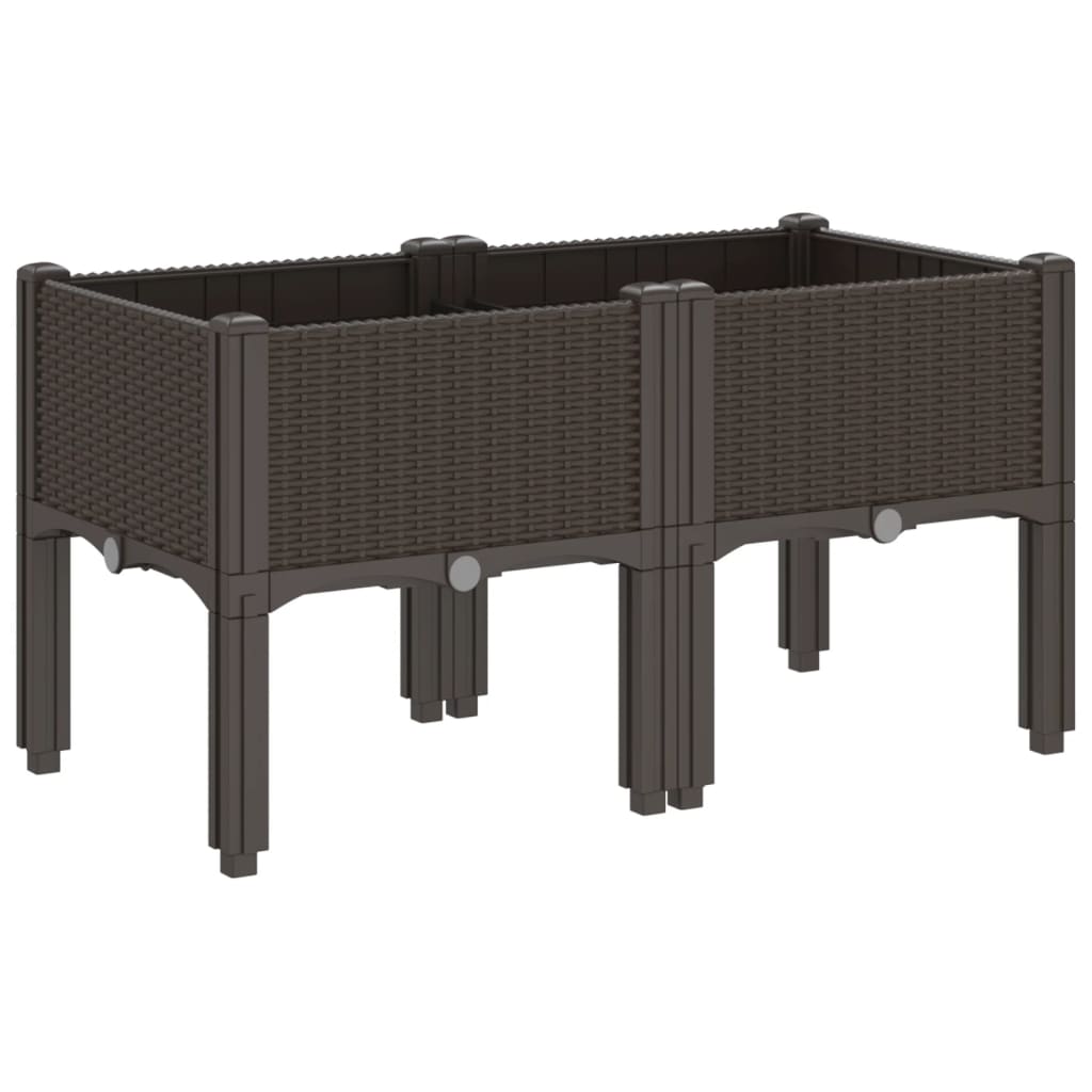 Vrtna sadilica s nogama smeđa 80 x 40 x 42 cm PP
