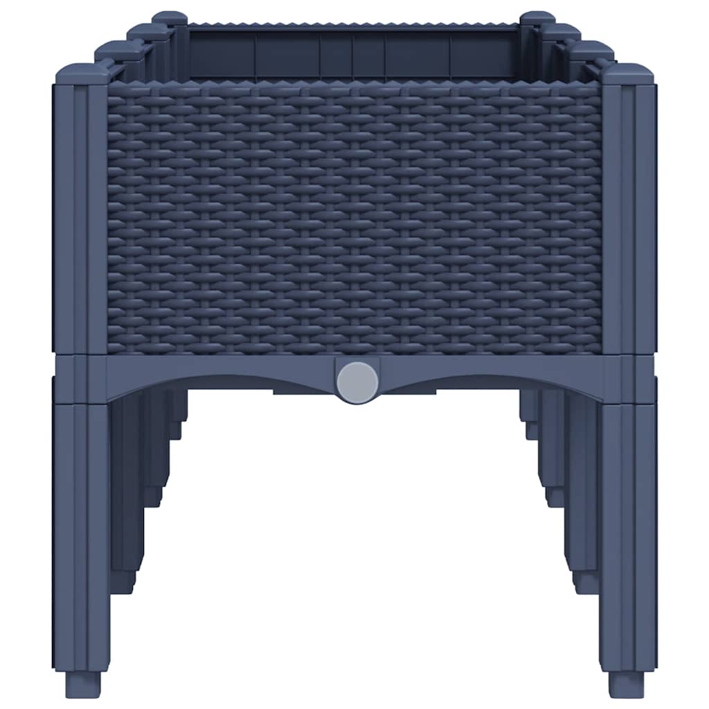 Vrtna sadilica s nogama plava siva 120 x 40 x 42 cm PP