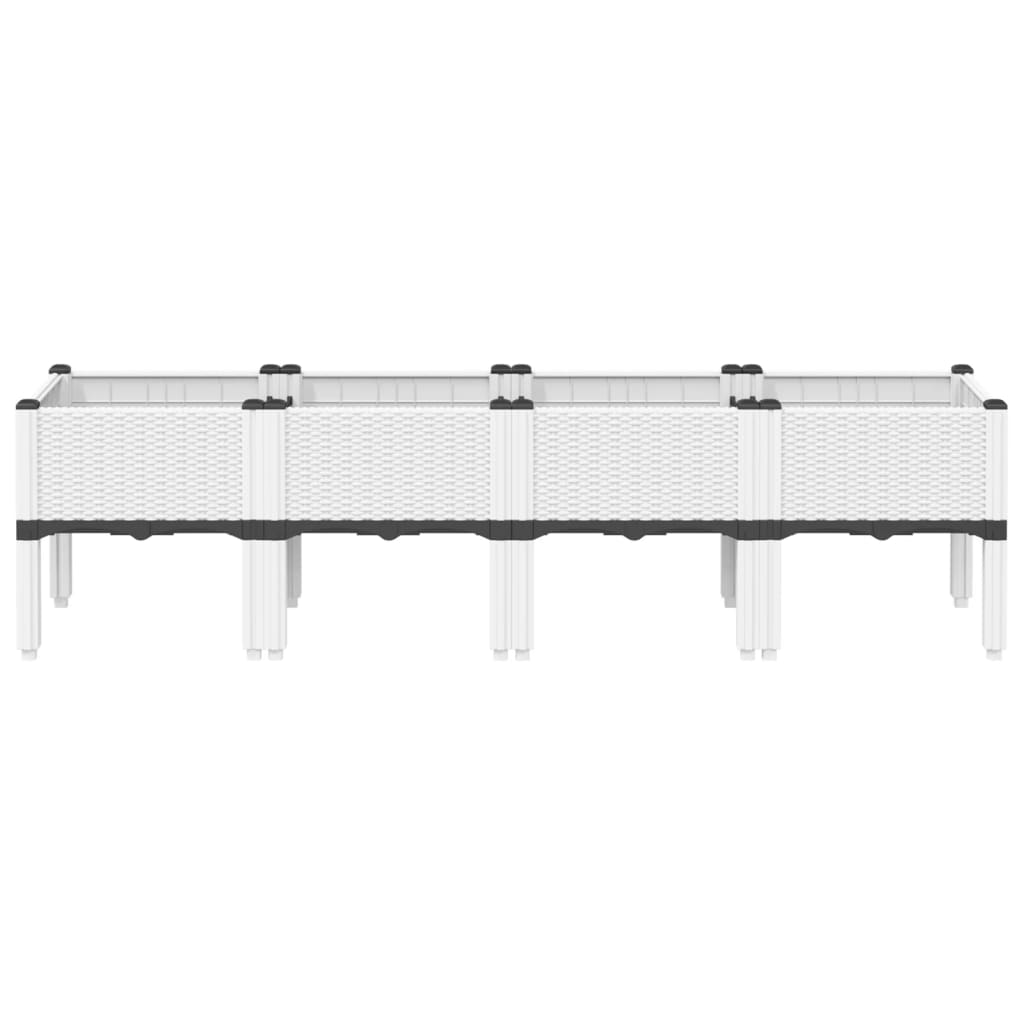 Vrtna sadilica s nogama bijela 160 x 40 x 42 cm PP