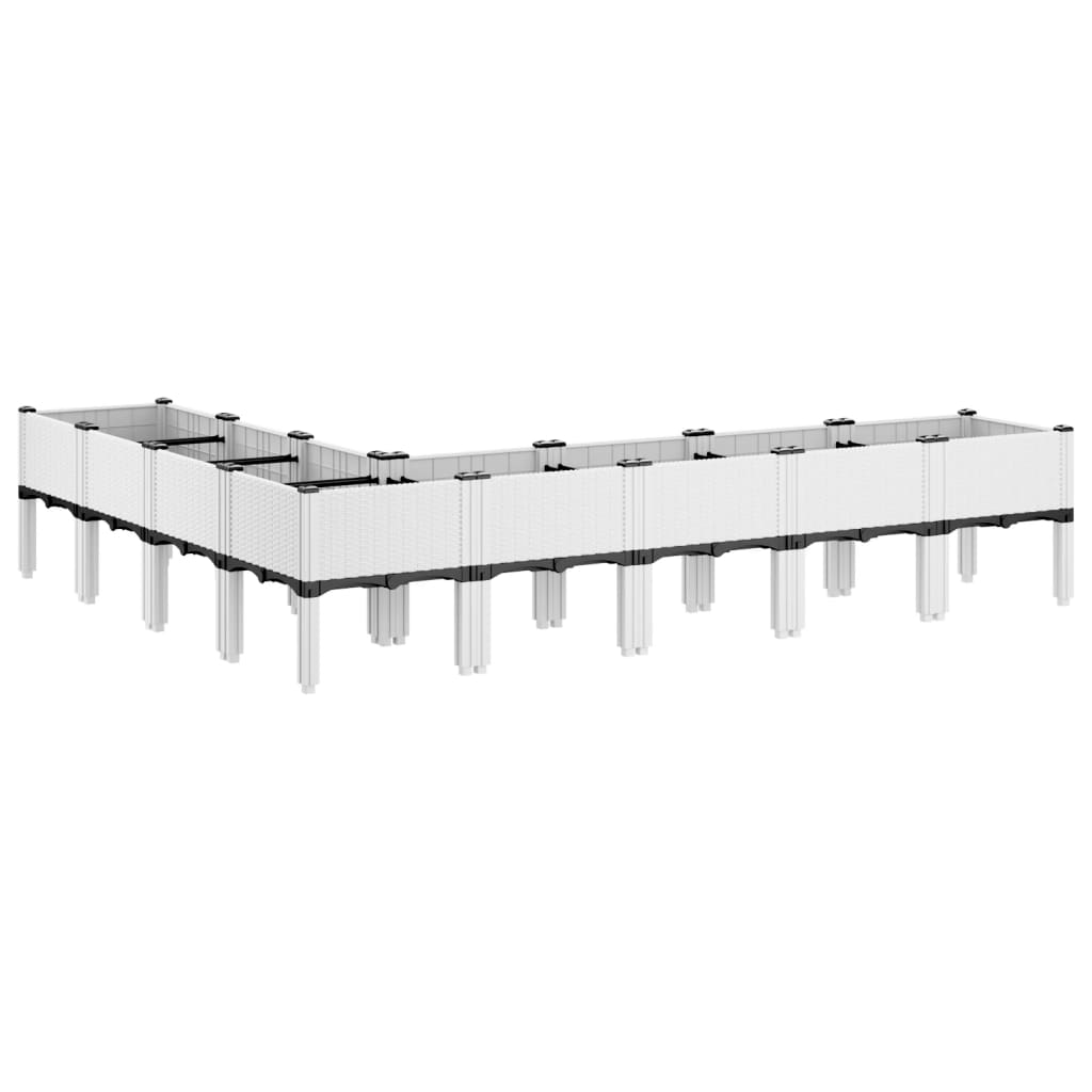 Vrtna sadilica s nogama bijela 200 x 160 x 42 cm PP