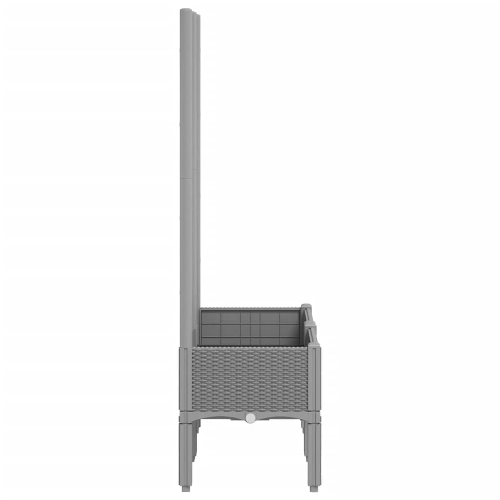 Vrtna sadilica s rešetkom svjetlosiva 80 x 40 x 142 cm PP