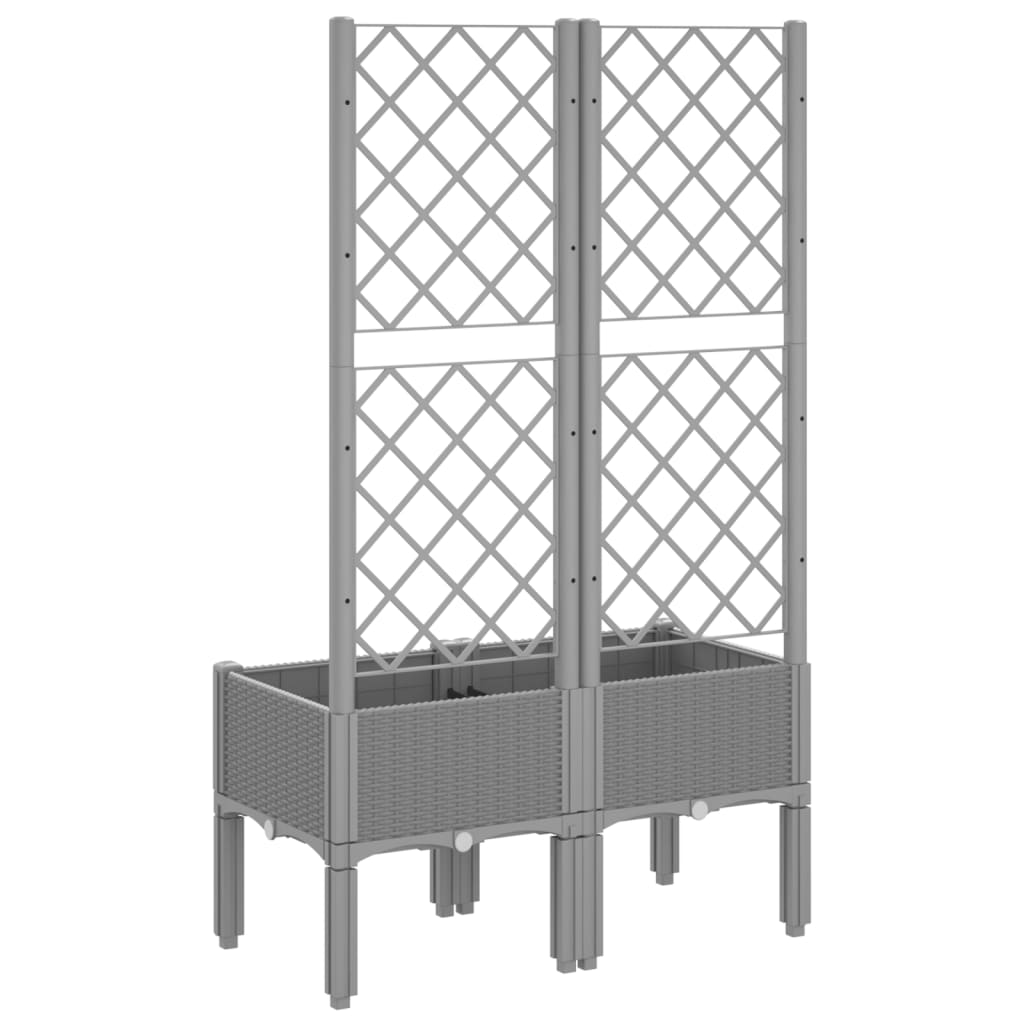 Vrtna sadilica s rešetkom svjetlosiva 80 x 40 x 142 cm PP