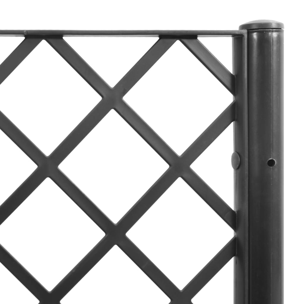 Vrtna sadilica s rešetkom crna 80 x 40 x 142 cm PP