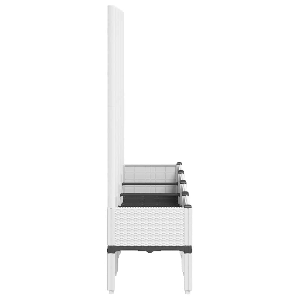 Vrtna sadilica s rešetkom bijela 160 x 40 x 142 cm PP