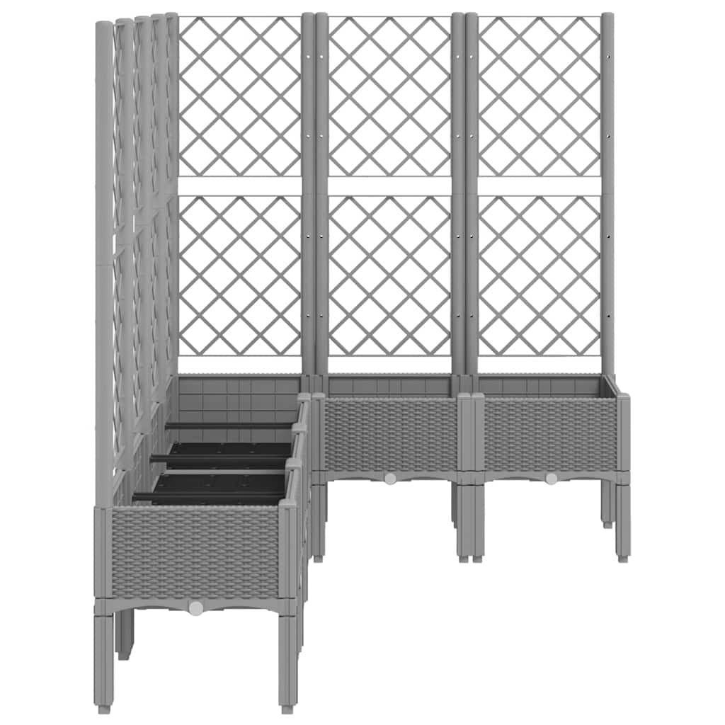Vrtna sadilica s rešetkom svjetlosiva 160x120x142 cm PP
