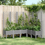 Vrtna sadilica s rešetkom svjetlosiva 160x120x142 cm PP