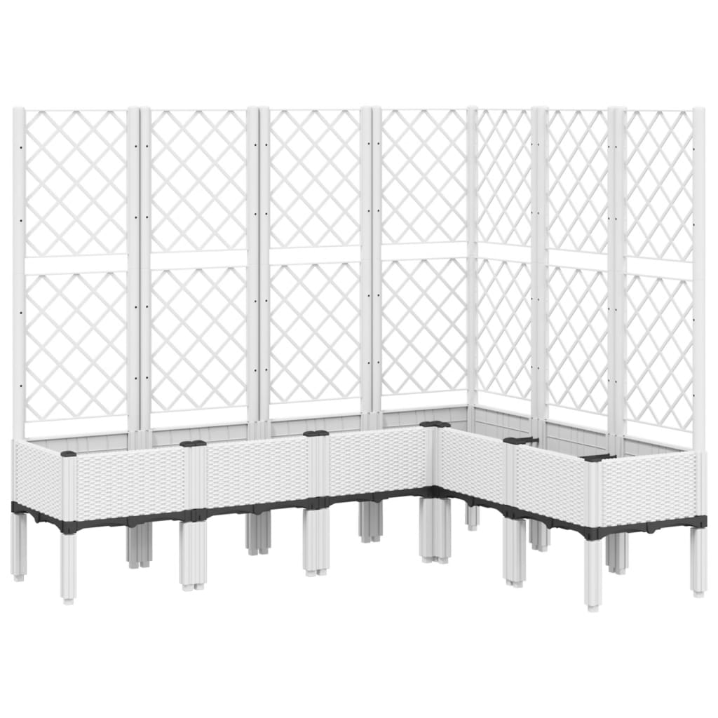 Vrtna sadilica s rešetkom bijela 160 x 120 x 142 cm PP
