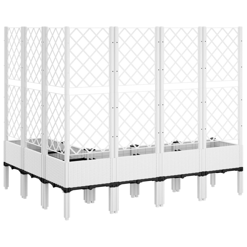 Vrtna sadilica s rešetkom bijela 160 x 120 x 142 cm PP
