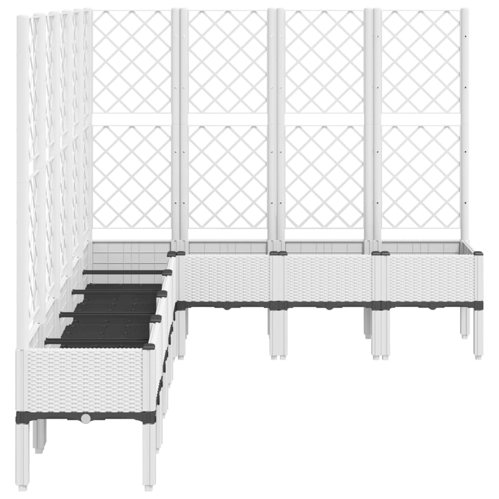 Vrtna sadilica s rešetkom bijela 200 x 160 x 140 cm PP