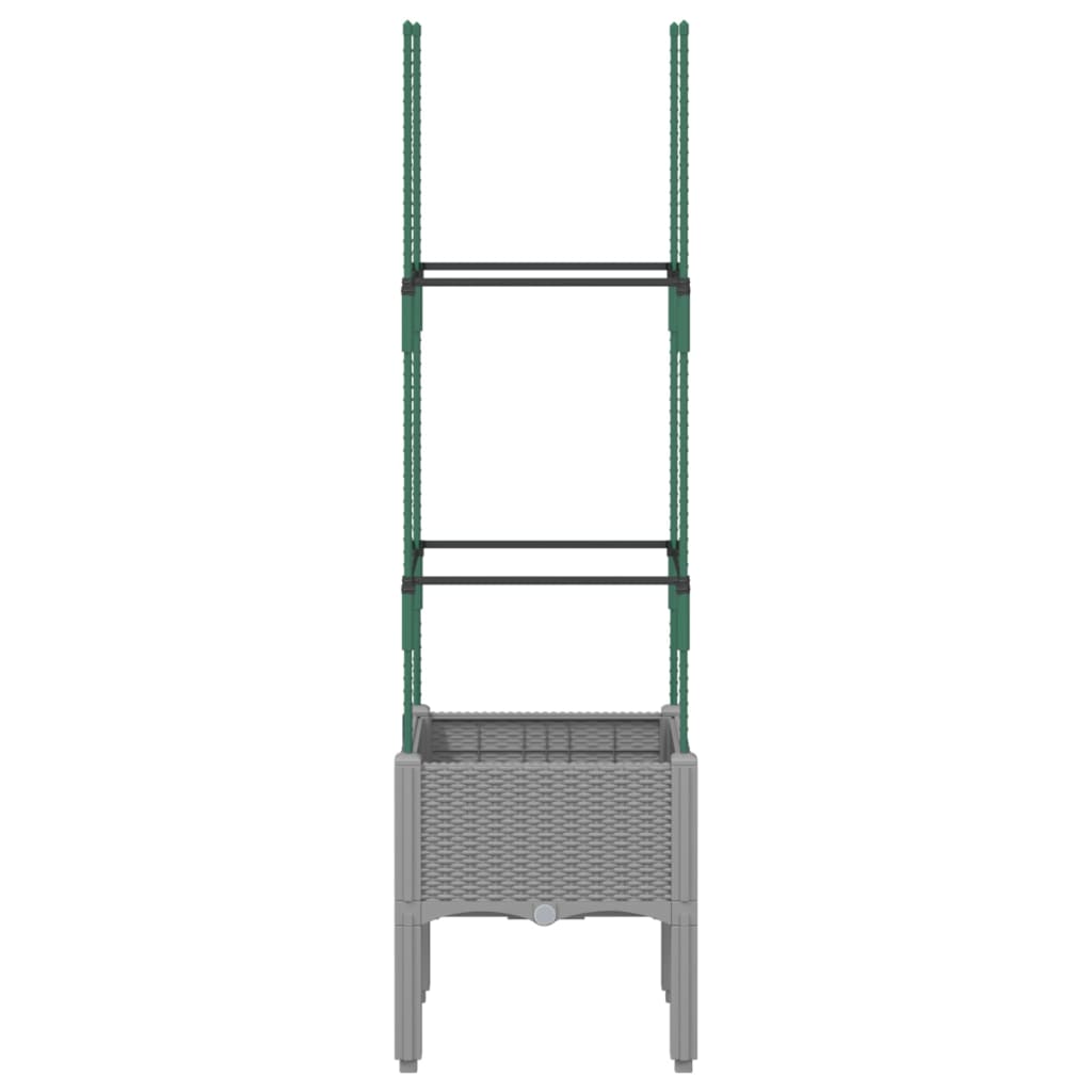 Vrtna sadilica s rešetkom svjetlosiva 40 x 40 x 142,5 cm PP