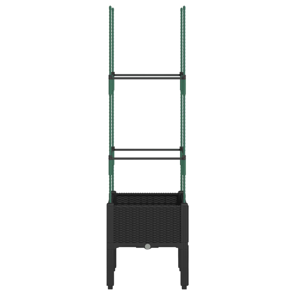 Vrtna sadilica s rešetkom crna 40 x 40 x 142,5 cm PP