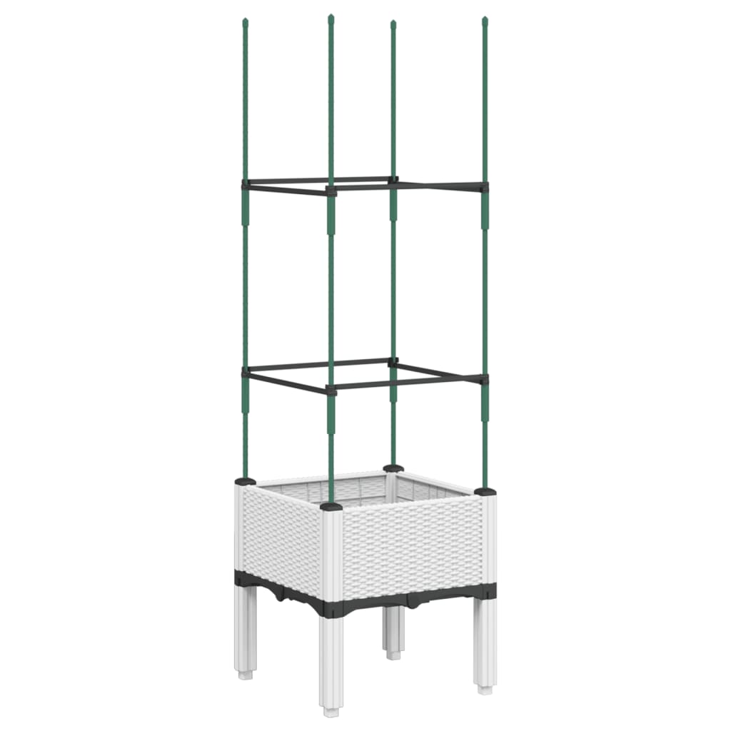 Vrtna sadilica s rešetkom bijela 40 x 40 x 142,5 cm PP