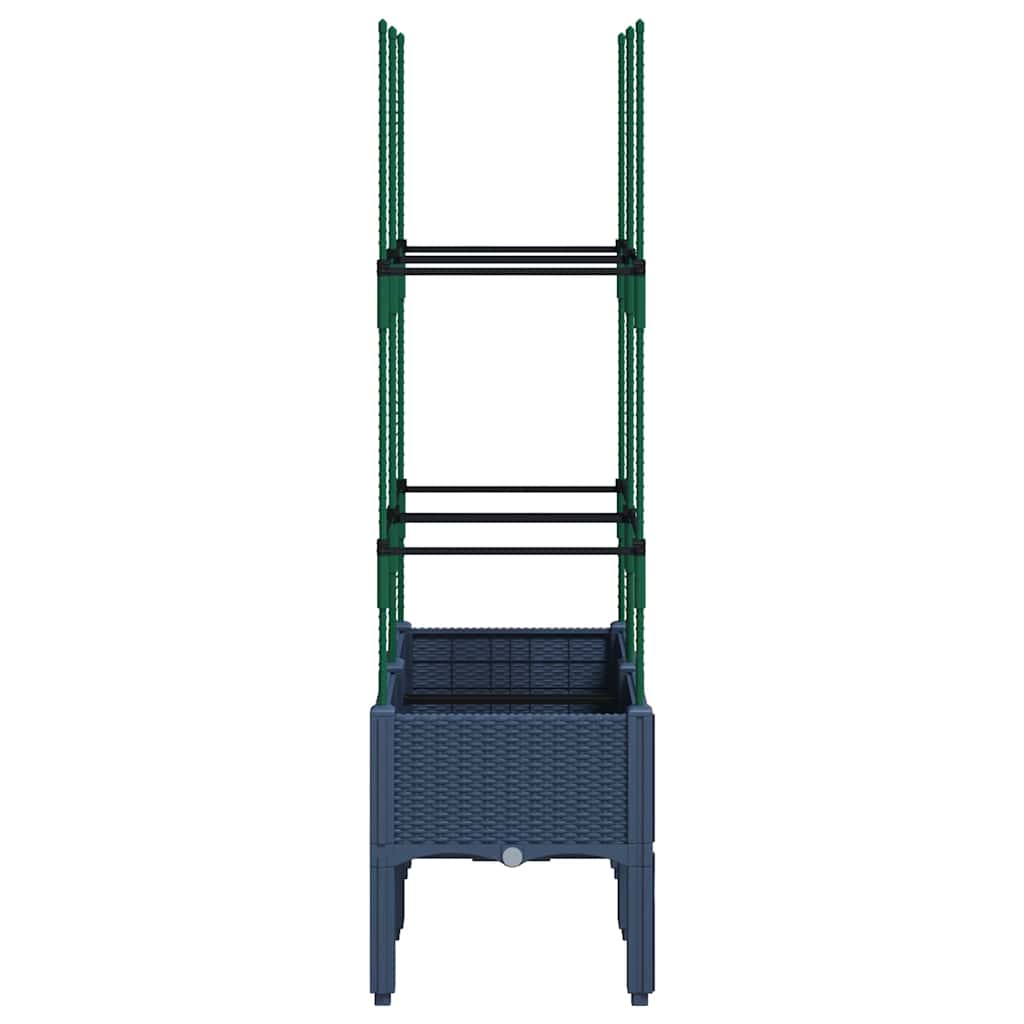 Vrtna sadilica s rešetkom plava siva 80 x 40 x 142,5 cm PP