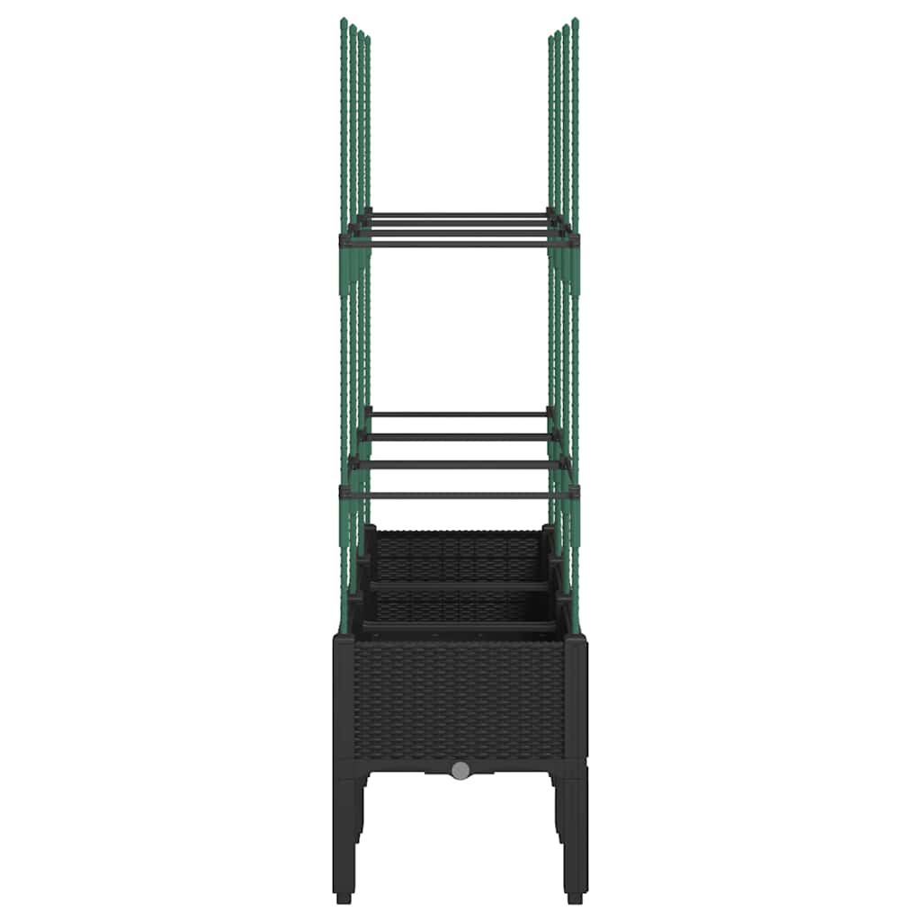 Vrtna sadilica s rešetkom crna 120 x 40 x 142,5 cm PP