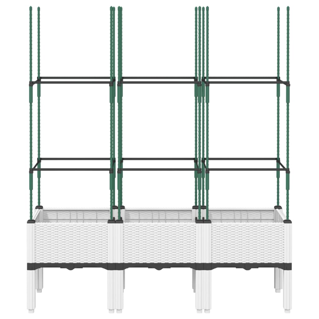 Vrtna sadilica s rešetkom bijela 120 x 40 x 142,5 cm PP