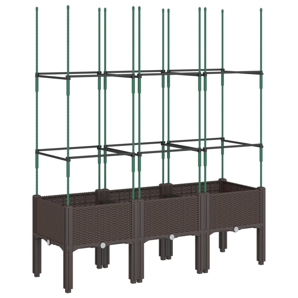 Vrtna sadilica s rešetkom smeđa 120 x 40 x 142,5 cm PP