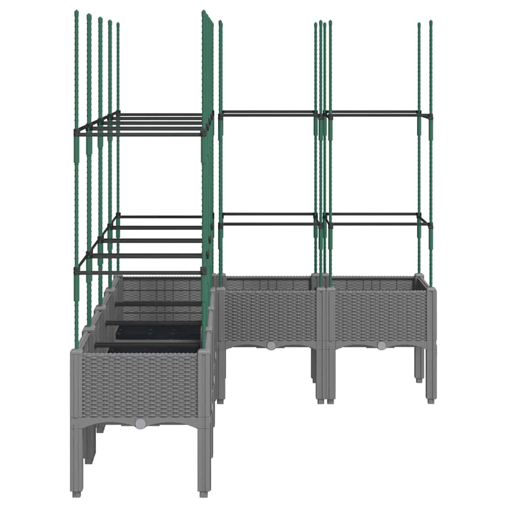 Vrtna sadilica s rešetkom svjetlosiva 120x120x142,5 cm PP