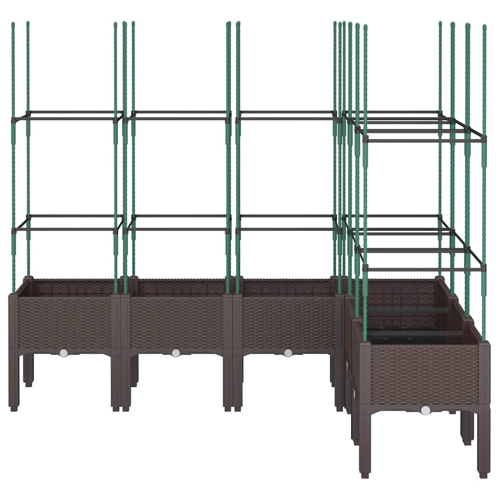 Vrtna sadilica s rešetkom smeđa 160 x 120 x 142,5 cm PP