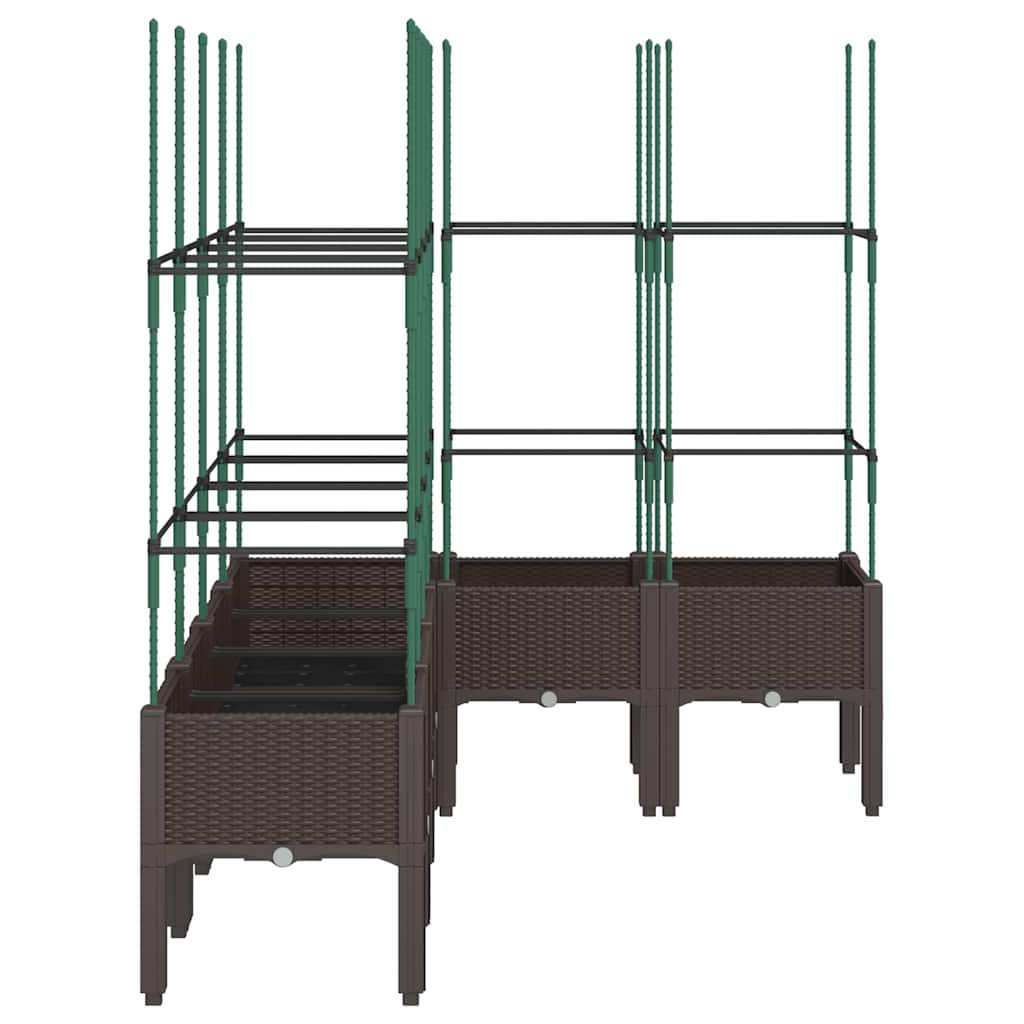 Vrtna sadilica s rešetkom smeđa 160 x 120 x 142,5 cm PP