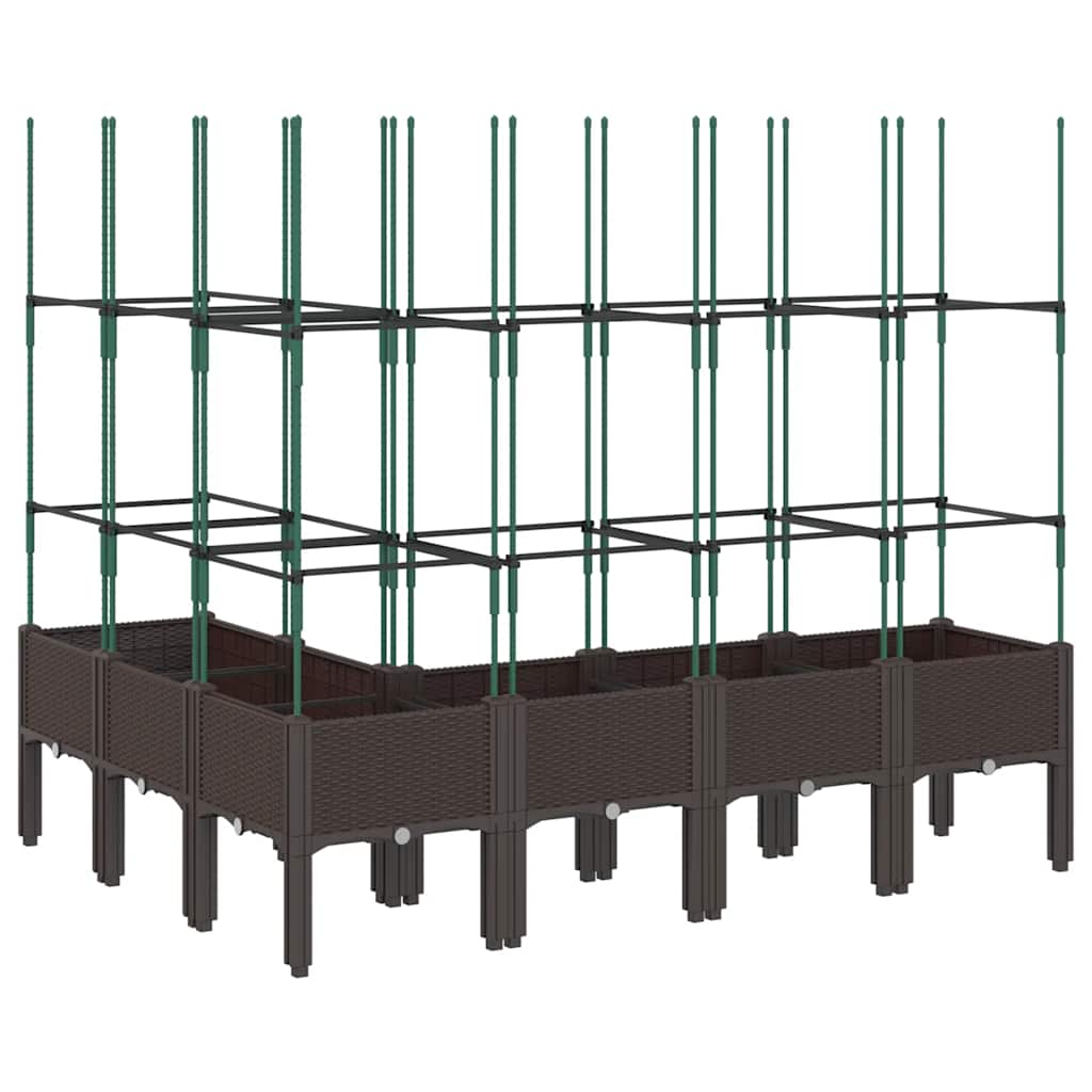 Vrtna sadilica s rešetkom smeđa 160 x 120 x 142,5 cm PP