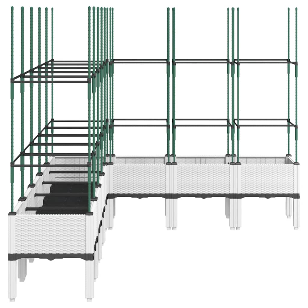 Vrtna sadilica s rešetkom bijela 200 x 160 x 142,5 cm PP