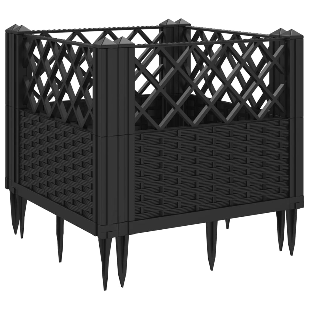 Vrtna sadilica s klinovima siva 43,5x43,5x43,5 cm PP