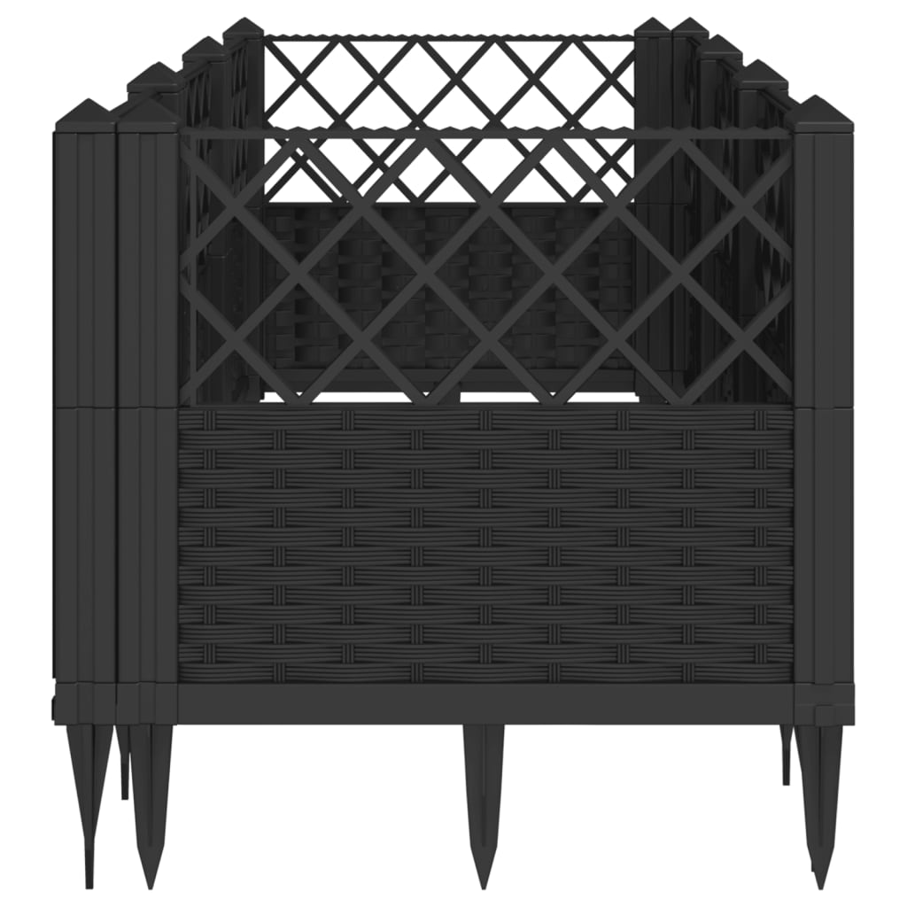 Vrtna sadilica s klinovima siva 123,5x43,5x43,5 cm PP
