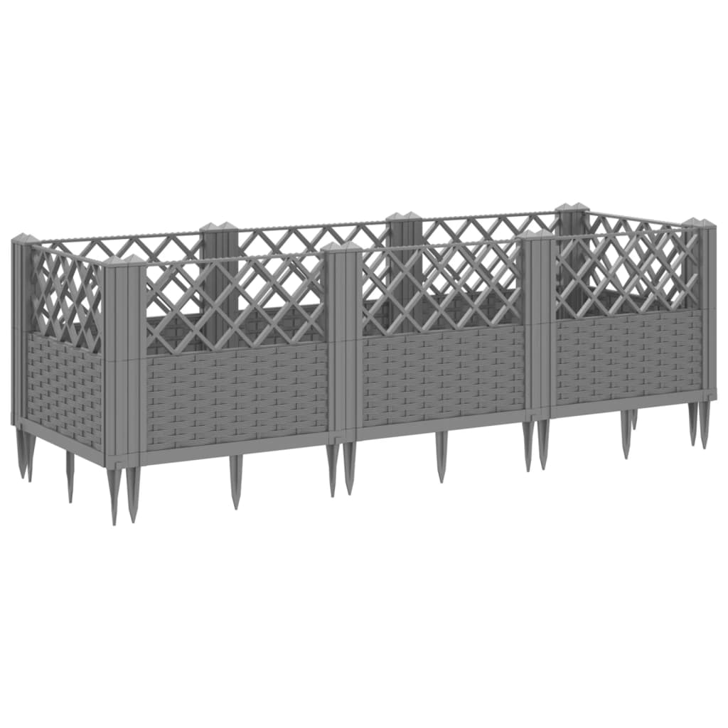 Vrtna sadilica s klinovima svjetlosiva 123,5x43,5x43,5 cm PP
