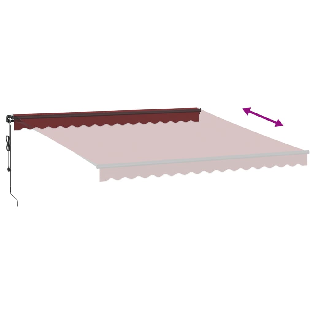 Tenda na automatsko uvlačenje s LED svjetlima bordo 400x350 cm