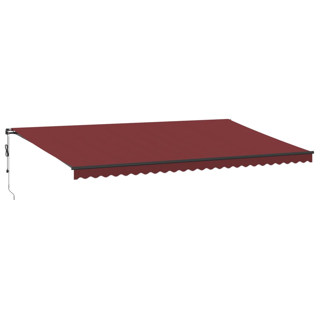 Tenda na automatsko uvlačenje s LED svjetlima bordo 600x350 cm