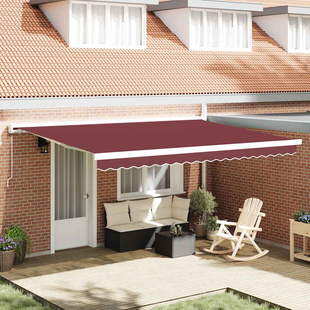 Tenda na ručno uvlačenje bordo 450 x 300 cm