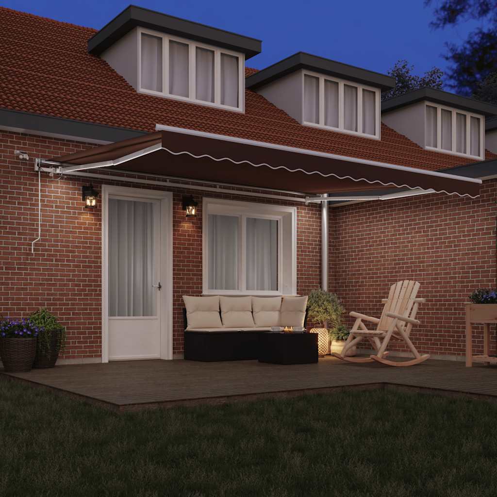 Tenda na automatsko uvlačenje s LED smeđa 450 x 300 cm