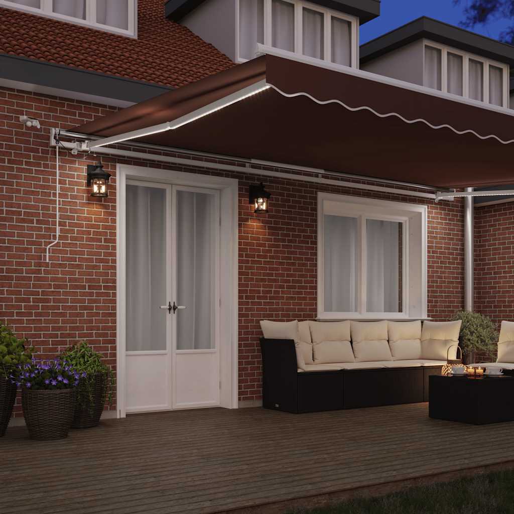 Tenda na automatsko uvlačenje s LED smeđa 500x300 cm