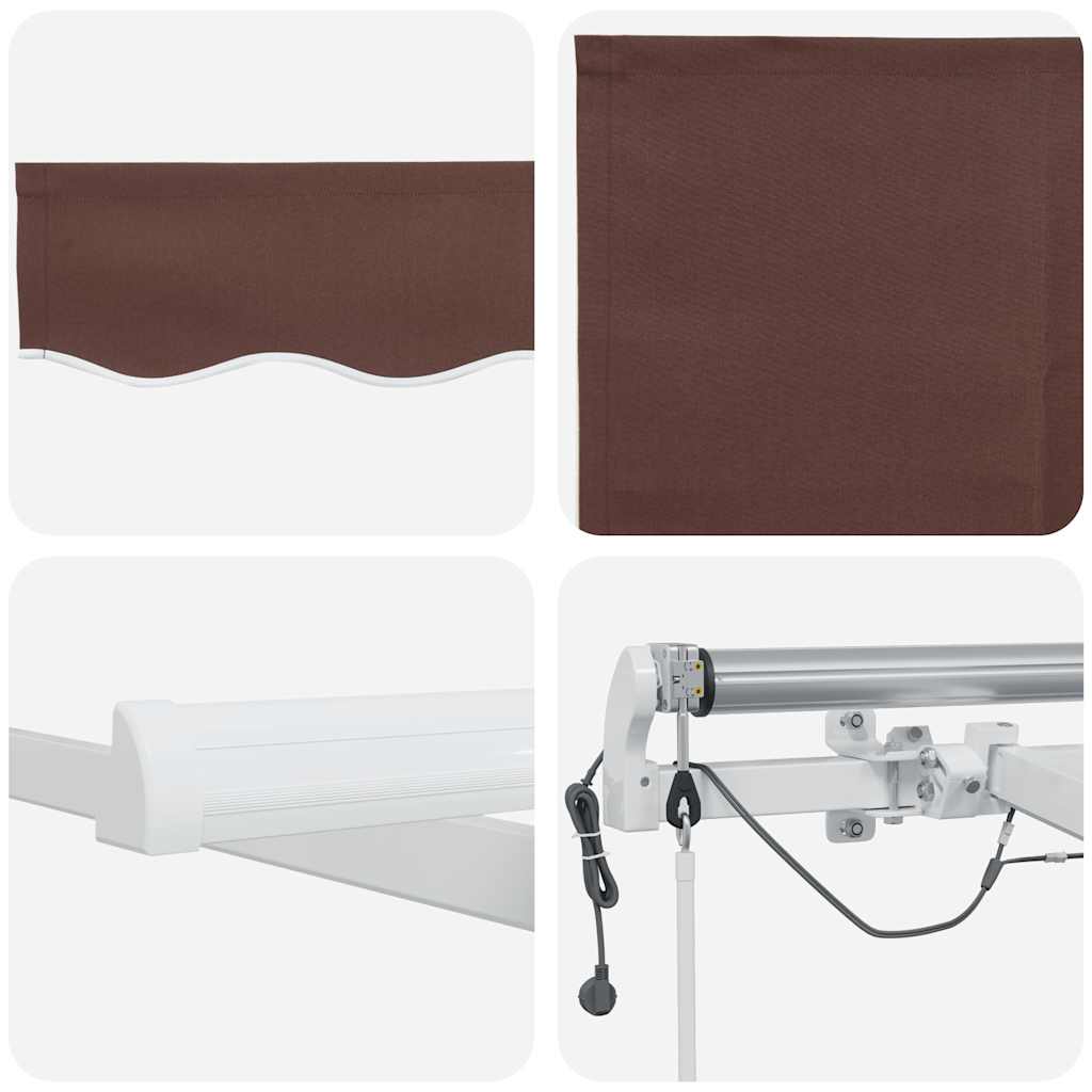 Tenda na automatsko uvlačenje s LED smeđa 500x300 cm